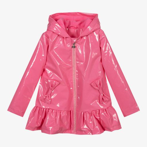 A Dee-Pink Hooded Raincoat | Childrensalon Outlet