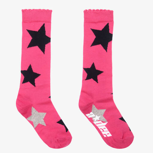 A Dee-Pink & Silver Stars Socks | Childrensalon Outlet