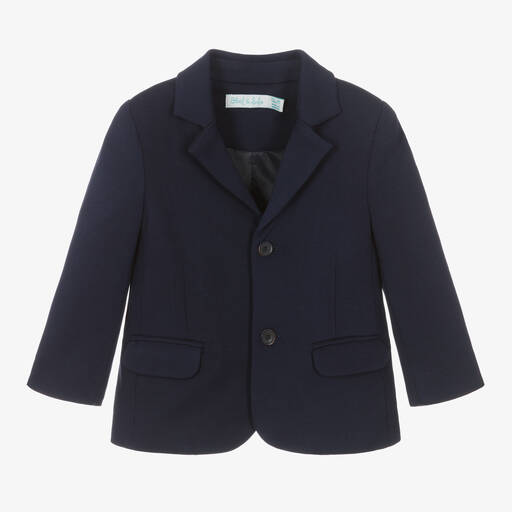 Abel & Lula-Boys Navy Blue Milano Jersey Blazer | Childrensalon Outlet