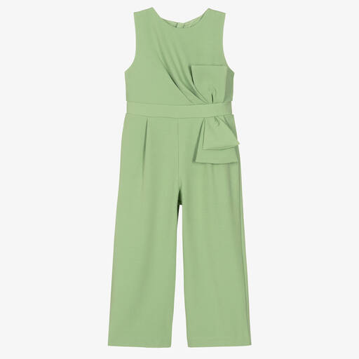 Abel & Lula-Girls Green Crêpe Jumpsuit | Childrensalon Outlet