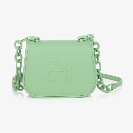 Abel & Lula-Girls Green Monogram Shoulder Bag (18cm) | Childrensalon Outlet