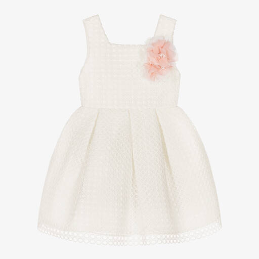 Abel & Lula-Girls Ivory Circle Lace Dress | Childrensalon Outlet