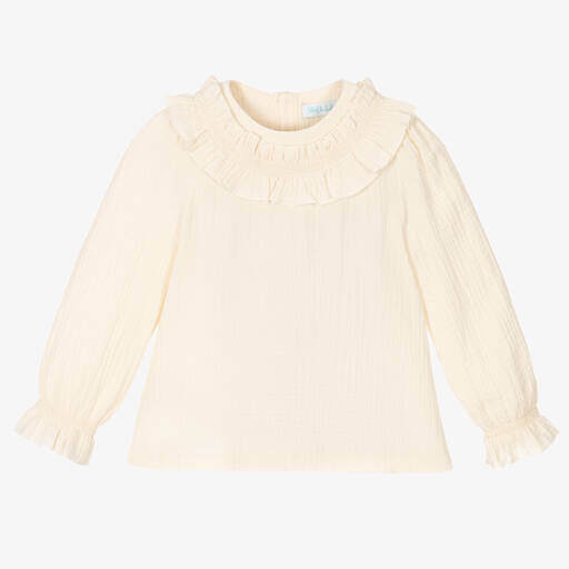 Abel & Lula-Girls Ivory Cotton Blouse | Childrensalon Outlet