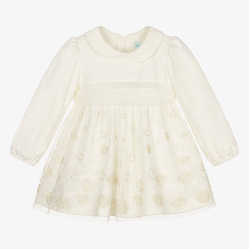 Abel & Lula-Girls Ivory Heart Dress | Childrensalon Outlet