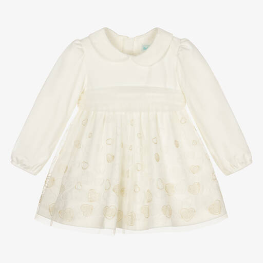 Abel & Lula-Girls Ivory Heart Dress | Childrensalon Outlet