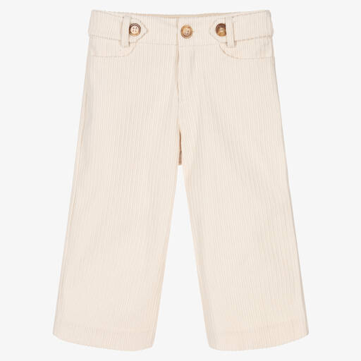 Abel & Lula-Girls Ivory Wide Leg Trousers | Childrensalon Outlet
