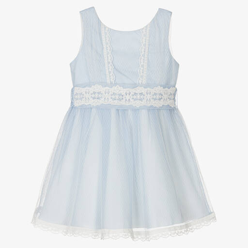 Abel & Lula-Girls Light Blue Tulle Dress | Childrensalon Outlet