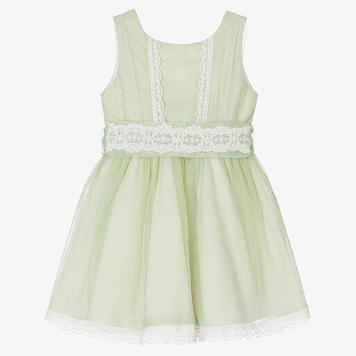 Abel & Lula-Girls Light Green Tulle Dress | Childrensalon Outlet