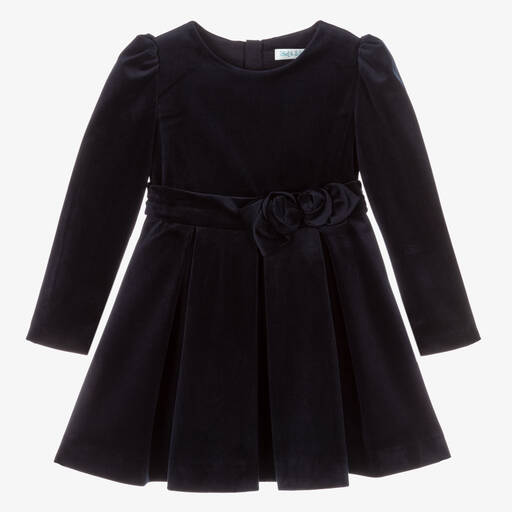 Abel & Lula-Navyblaues Samtkleid für Mädchen | Childrensalon Outlet