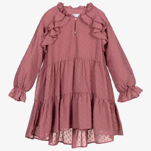 Abel & Lula-Girls Pink Chiffon Dress | Childrensalon Outlet