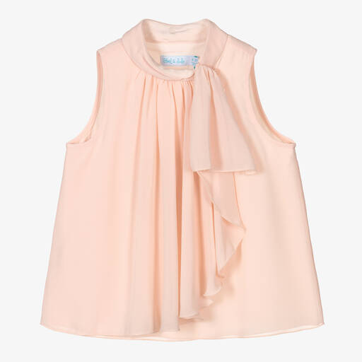 Abel & Lula-Girls Pink Crêpe Chiffon Blouse | Childrensalon Outlet
