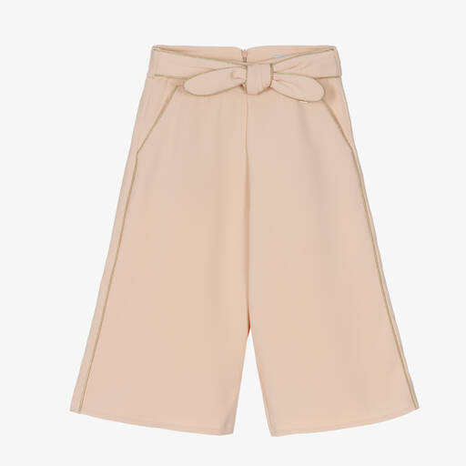 Abel & Lula-Girls Pink Crêpe Wide Leg Trousers | Childrensalon Outlet