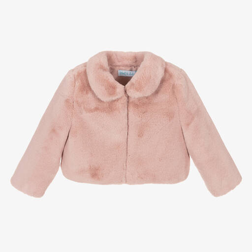 Abel & Lula-Girls Pink Faux Fur Jacket | Childrensalon Outlet