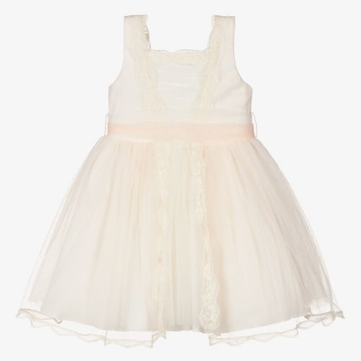 Abel & Lula-Girls Pink & Ivory Tulle Dress | Childrensalon Outlet