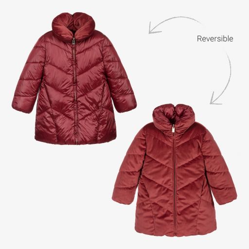 Abel & Lula-Girls Pink Reversible Coat  | Childrensalon Outlet