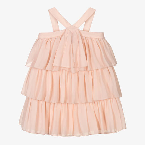 Abel & Lula-Robe rose en mousseline à volants | Childrensalon Outlet