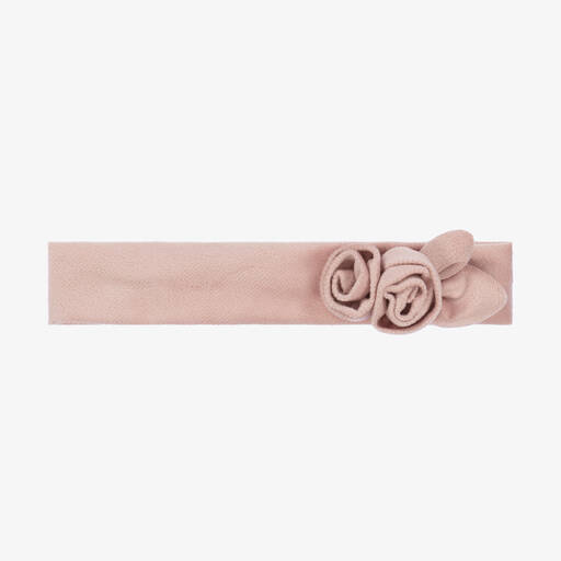 Abel & Lula-Girls Pink Velvet Flower Headband | Childrensalon Outlet