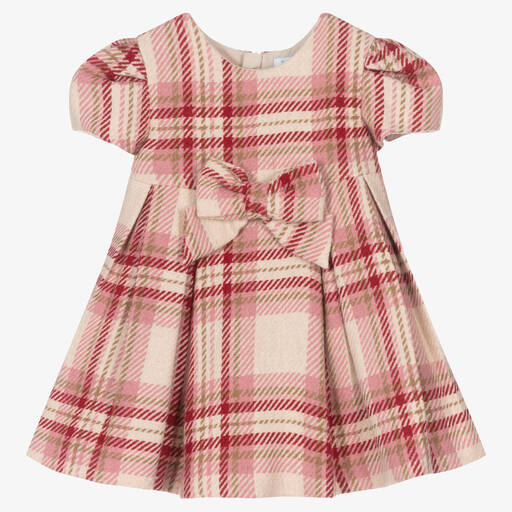 Abel & Lula-Robe tartan rose en laine fille | Childrensalon Outlet