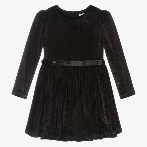 Abel & Lula-Robe noire en velours brillant | Childrensalon Outlet