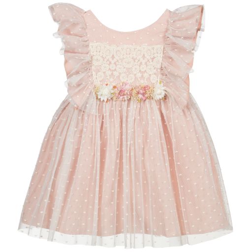Abel & Lula-Pink & Ivory Tulle Dress | Childrensalon Outlet
