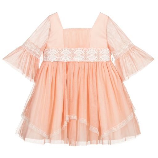 Abel & Lula-Pink Tulle & Lace Dress | Childrensalon Outlet
