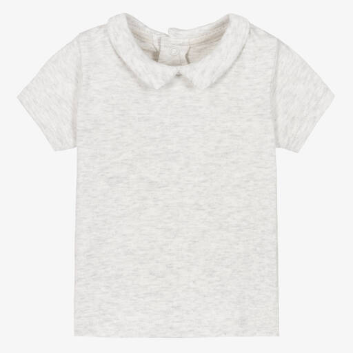 Absorba-Baby Boys Grey Marl Cotton T-Shirt | Childrensalon Outlet
