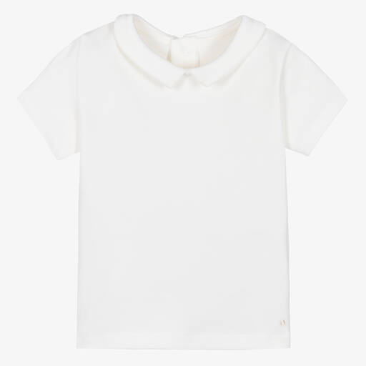 Absorba-Baby Boys White Cotton T-Shirt | Childrensalon Outlet