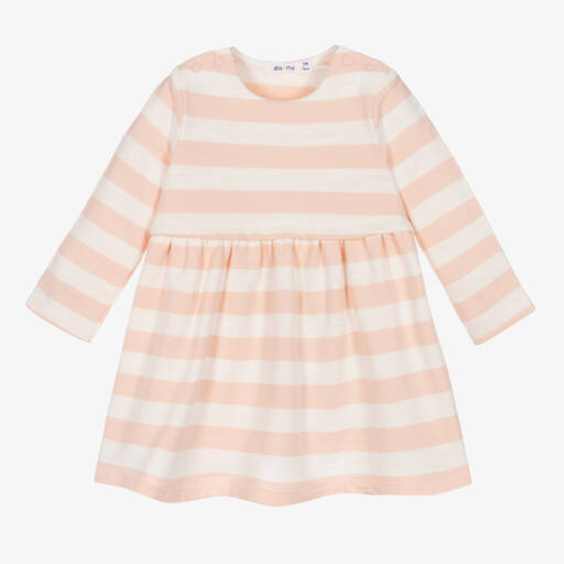 Absorba-Baby Girls Pink Cotton Striped Dress | Childrensalon Outlet