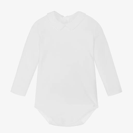 Absorba-Baby White Cotton Bodysuit | Childrensalon Outlet