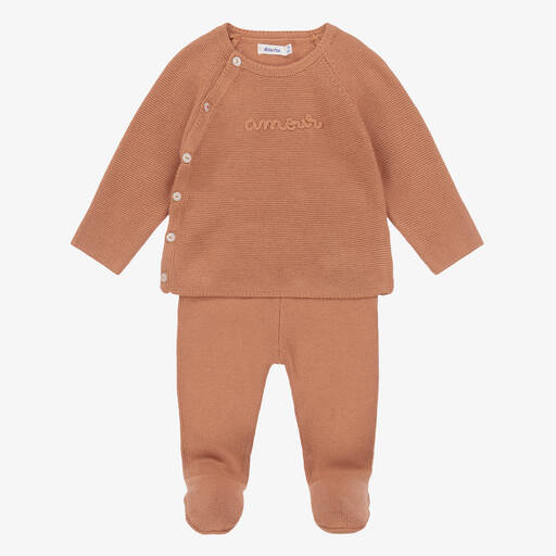 Absorba-Бежевый трикотажный топ и штанишки | Childrensalon Outlet