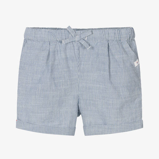 Absorba-Blue Organic Oxford Cotton Stripe Shorts | Childrensalon Outlet