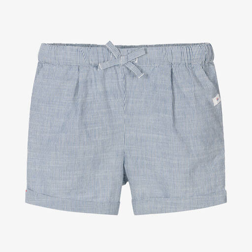 Absorba-Blau gestreifte Bio-Oxford-Shorts | Childrensalon Outlet