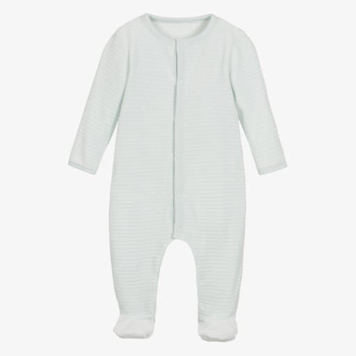 Absorba-Blue Velour Babygrow | Childrensalon Outlet