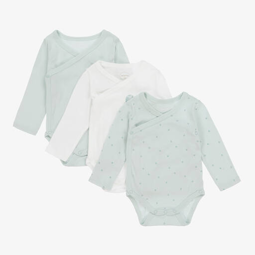 Absorba-Белое и голубые боди из хлопка (3шт.) | Childrensalon Outlet