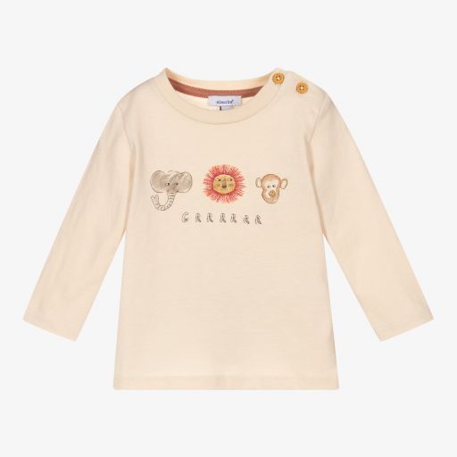 Absorba-Бежевый хлопковый топ с животными для мальчиков | Childrensalon Outlet