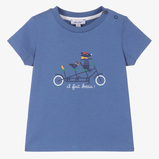 Absorba-Boys Blue Cotton Bike T-Shirt | Childrensalon Outlet