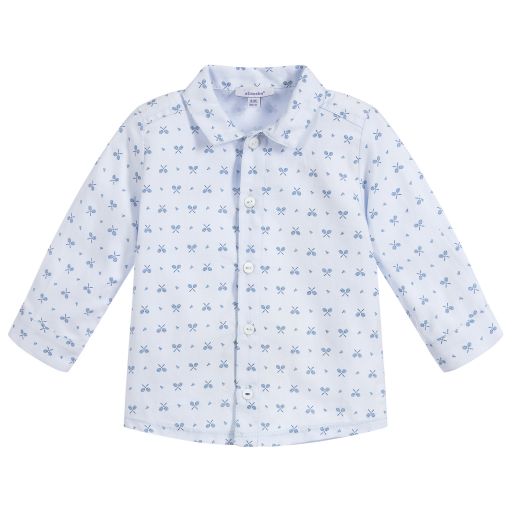 Absorba-قميص أطفال ولادي قطن أكسفورد لون أزرق | Childrensalon Outlet