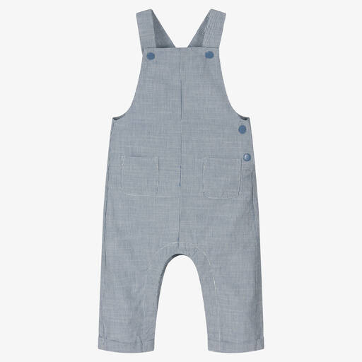 Absorba-Boys Blue Organic Cotton Stripe Dungarees | Childrensalon Outlet