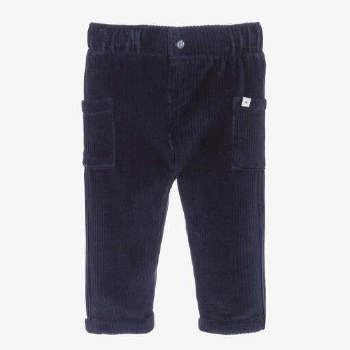 Absorba-Boys Navy Blue Velour Trousers | Childrensalon Outlet