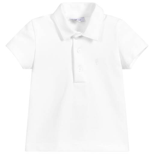 Absorba-Boys White Cotton Polo Shirt | Childrensalon Outlet