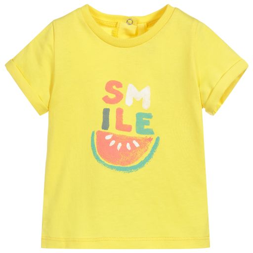 Absorba-Boys Yellow Cotton T-Shirt | Childrensalon Outlet