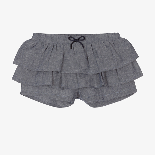 Absorba-Girls Blue Chambray Shorts | Childrensalon Outlet