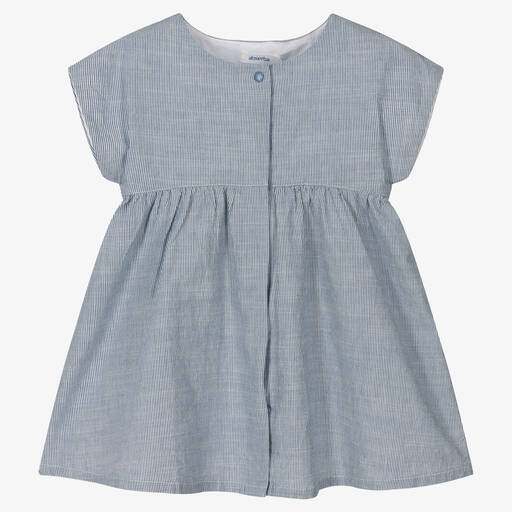 Absorba-Girls Blue Organic Cotton Stripe Dress | Childrensalon Outlet