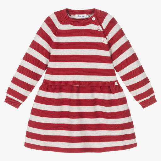 Absorba-Girls Red Striped Knitted Dress | Childrensalon Outlet