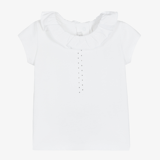 Absorba-Girls White Cotton Top | Childrensalon Outlet