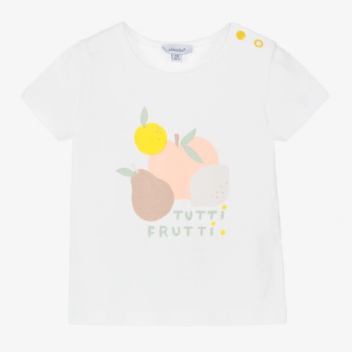 Absorba-Girls White Fruits T-Shirt | Childrensalon Outlet
