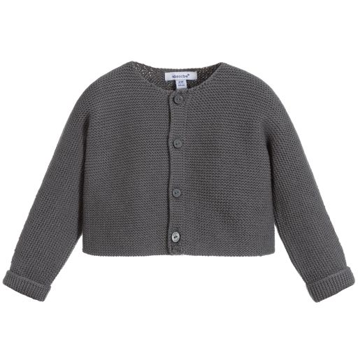 Absorba-Grey Cotton Knit Cardigan | Childrensalon Outlet