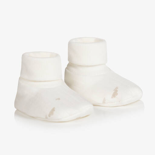 Absorba-Chaussons ivoire en coton bébé | Childrensalon Outlet