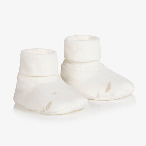 Absorba-Baumwoll-Babyschuhe in Elfenbein | Childrensalon Outlet