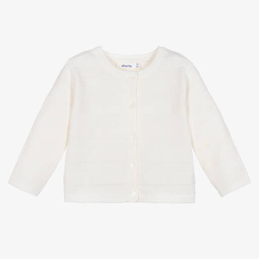 Absorba-Ivory Knitted Stripe Cardigan | Childrensalon Outlet